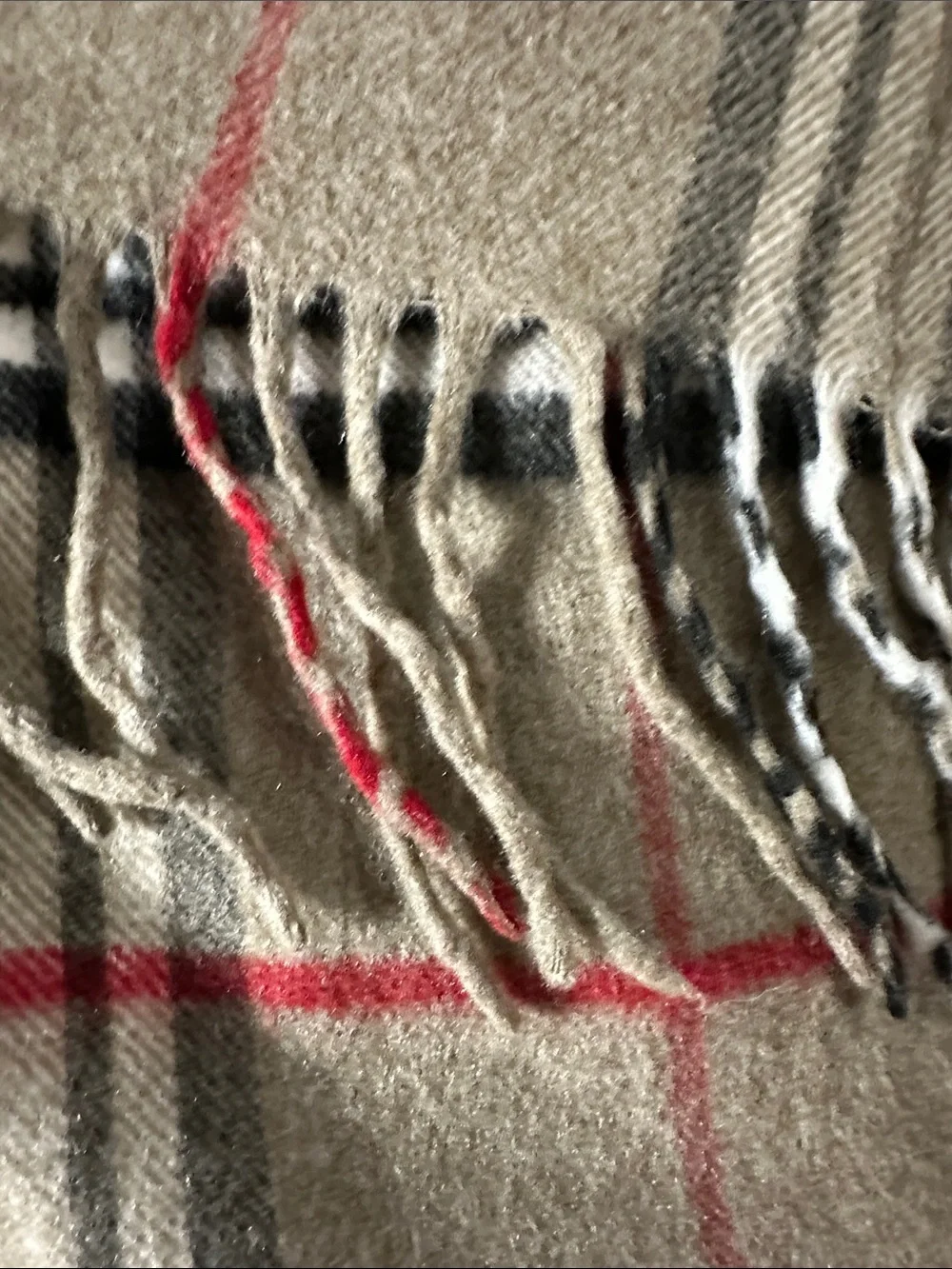 Plaid Super Soft Tan & Red Plaid Winter Scarf Unisex